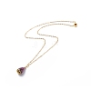 Natural Amethyst Teardrop Pendant Necklace NJEW-JN03966-1