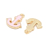 Light Gold Plated Alloy Enamel Charms ENAM-M219-07KCG-03-2