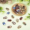 32PCS 8Colors Printed Alloy Pendants ENAM-TA0001-86-7