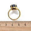 Hexagon Natural Lapis Lazuli Finger Rings RJEW-B113-02G-01-3