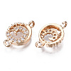 Brass Micro Pave Clear Cubic Zirconia Links Connectors KK-S359-153-RS-2
