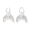 Rack Plating Brass Micro Pave Clear Cubic Zirconia Charms KK-D097-06S-1