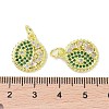 Golden Brass Micro Pave Cubic Zirconia Pendants KK-L209-056G-02-3