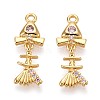 Brass Micro Pave Cubic Zirconia Pendants KK-N263-80G-1