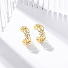 Rack Plating Brass Micro Pave Clear Cubic Zirconia Cuff Earrings EJEW-H147-01G-1