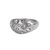 304 Stainless Steel Micro Pave Cubic Zirconia Finger Rings STAS-OY011-86P-1
