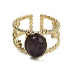 Oval Natural Amethyst Finger Rings RJEW-N046-05B-G-1