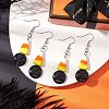 Halloween Candy Corn Handmade Lampwork Dangle Earrings EJEW-JE05870-2