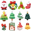 48Pcs 12 Styles Christmas Theme Opaque Resin Pendants RESI-SC0005-66-1