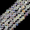Electroplate Transparent Glass Beads Strands X-GL-CBA7A17-01A-15-1