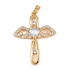 Brass Micro Pave Cubic Zirconia Pendants KK-F910-19G-1
