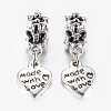 15Pcs Tibetan Style Alloy European Dangle Charms MPDL-ZF0001-08-1