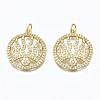 Brass Micro Pave Clear Cubic Zirconia Pendants ZIRC-N039-126-NF-1