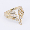 Brass Micro Pave Cubic Zirconia Finger Rings RJEW-E145-20-2