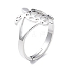 Non-Tarnish 304 Stainless Steel Hollow Out Tortoise Adjustable Ring for Women RJEW-I097-02P-1