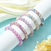 5Pcs 5 Color Crackle Glass Round Beaded Stretch Bracelets Set BJEW-JB09695-01-4