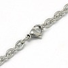 Tarnish Resistant Trendy Unisex 201 Stainless Steel Cable Chain Necklaces NJEW-L043-18P-3