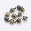 Handmade Natural African Turquoise(Jasper) Beaded Chains AJEW-JB00331-02-1