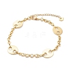 Brass Rolo Chain & Coffee Bean Chain Anklets AJEW-AN00412-1