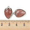 Natural Strawberry Quartz Faceted Pendants G-M431-06P-06-3