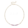 3.5MM Faceted Round Natural Amethyst & Rhodonite & Ruby and Potato Pearl Beaded Necklaces NJEW-JN05976-02-3