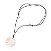 Natural Freshwater Shell Flat Round Pendant Necklaces NJEW-JN05154-5