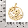 Brass Micro Pave Clear Cubic Zirconia Pendants CU-CBA6344-01G-3