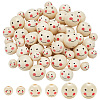   60Pcs 3 Styles Printed Wooden Beads WOOD-PH0002-64-1