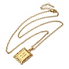 201 Stainless Steel Cable Chain Rectangle with Letter Pendant Necklaces NJEW-M070-01G-H-2