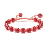 Sparkling Ball Rhinestone Braided Bead Bracelet for Women BJEW-JB07703-2