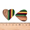 Jamaican Colour Epoxy Resin & Walnut Wood Pendants RESI-N039-122V-3