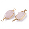 Natural Rose Quartz Links connectors G-T131-04D-2