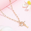 304 Stainless Steel Letter Pendant Necklaces NJEW-LP0001-52I-G-3