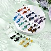 Natural Mixed Stone Dangle Stud Earrings EJEW-JE06371-1