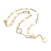 Moon Brass Lariat Necklaces NJEW-JN03041-01-2