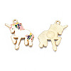 Rack Plating Alloy Enamel Pendants ENAM-T011-166-3
