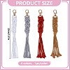 4Pcs 4 Colors Handmade Macrame Cotton Pendant Decoration HJEW-DR0001-11-2