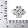 Rack Plating Brass Micro Pave Clear Cubic Zirconia Clover Connector Charms KK-A234-042P-3