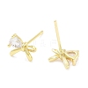 Brass Cubic Zirconia Stud Earrings for Women EJEW-S217-B03-2