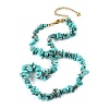 Synthetic Turquoise Chips Beaded Necklace NJEW-FZ00004-02-3