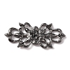 Zinc Alloy Smoked Topaz Rhinestone Snap Lock Clasps FIND-WH0008-19B-2