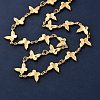304 Stainless Steel Butterfly Link Chain Necklaces for Women NJEW-G178-16G-2