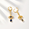 Elegant Brass Pave Cubic Zirconia Eye Leverback Earrings YO2993-2