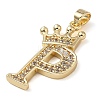 Rack Plating Brass Micro Pave Cubic Zirconia Pendants KK-D535-01P-RS-2