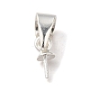 Rhodium Plated 925 Sterling Silver Cup Pearl Bail Pin Pendants STER-P008-02-1