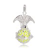 Silver Color Plated Brass Hollow Round Cage Pendants LS-KK-J248-04S-2