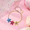 Triple Glass Seed Beads Star Link Bracelets BJEW-MZ00069-2