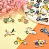 24Pcs 8 Styles Vehicle Theme Alloy Enamel Pendants ENAM-CJ0003-11-5