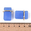 Glass Rectangle Links Connector Charms GLAA-T023-42C-3