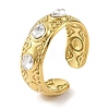 304 Stainless Steel Rhinestone Cuff Rings for Women RJEW-F166-34G-1